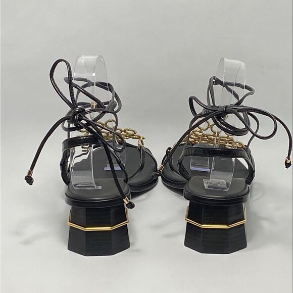 Tory Burch Multi-Logo Leather Lace-Up Sandals size 9 - Picture 6 of 13